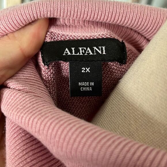 Alfani Womens Knitted Sweater Turtleneck Batwing Sleeve Mauve Size 2X NWT - Picture 9 of 11